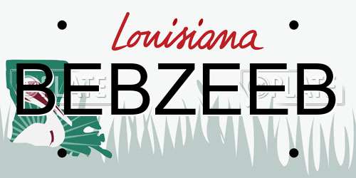 BEBZEEB Louisiana License Plate