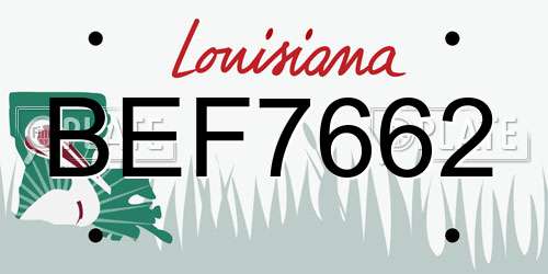 BEF7662 Louisiana License Plate