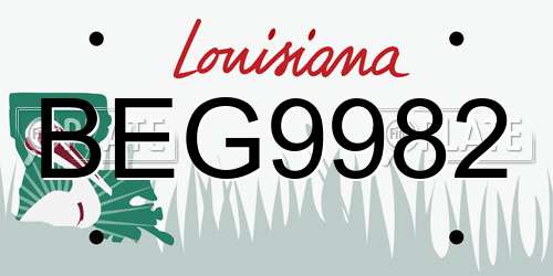 BEG9982 Louisiana License Plate