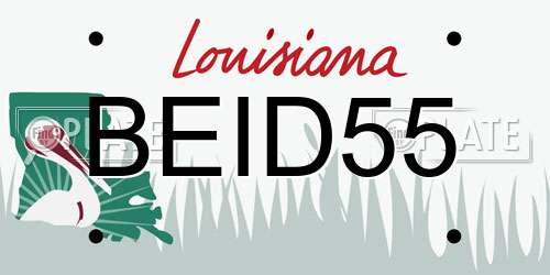 BEID55 Louisiana License Plate