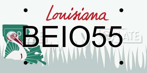 BEIO55 Louisiana License Plate