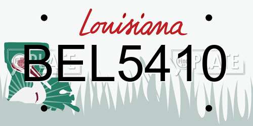 BEL5410 Louisiana License Plate