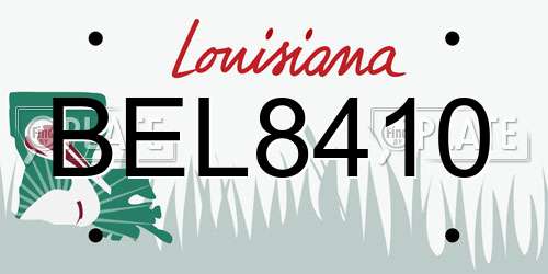 BEL8410 Louisiana License Plate
