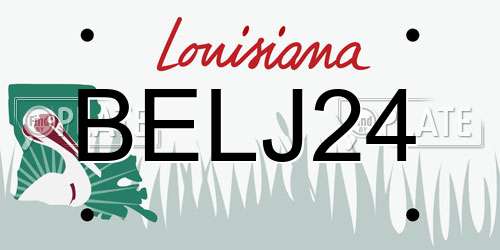 BELJ24 Louisiana License Plate