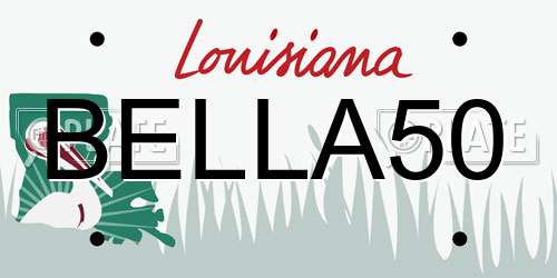 BELLA50 Louisiana License Plate