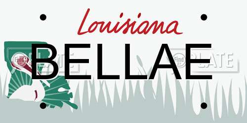 BELLAE Louisiana License Plate