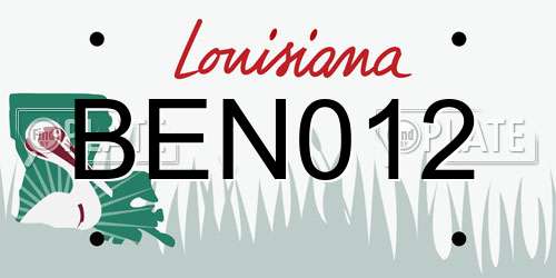 BEN012 Louisiana License Plate