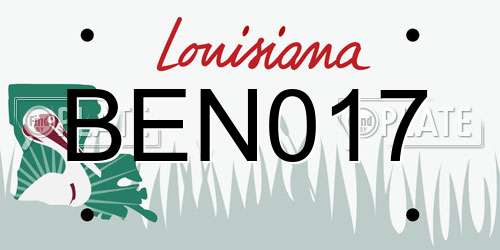 BEN017 Louisiana License Plate