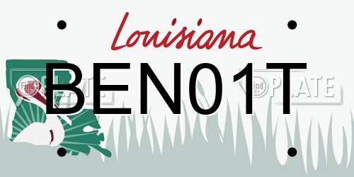 BEN01T Louisiana License Plate
