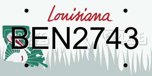 BEN2743 Louisiana License Plate
