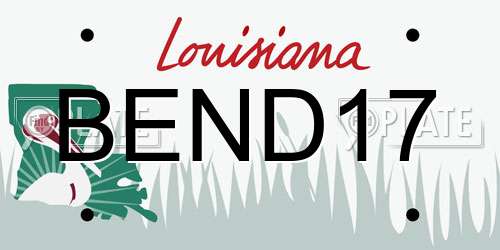 BEND17 Louisiana License Plate