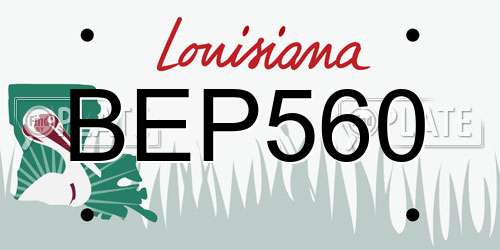 BEP560 Louisiana License Plate