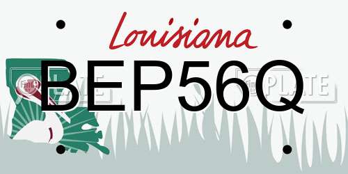 BEP56Q Louisiana License Plate