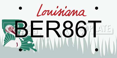 BER86T Louisiana License Plate