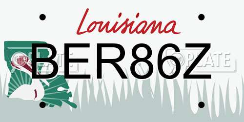 BER86Z Louisiana License Plate