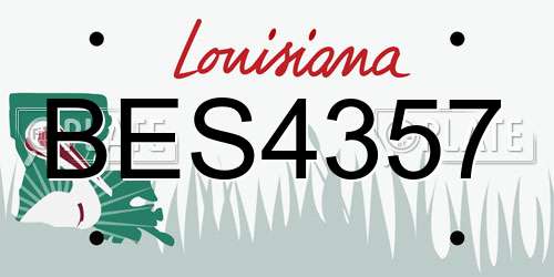 BES4357 Louisiana License Plate