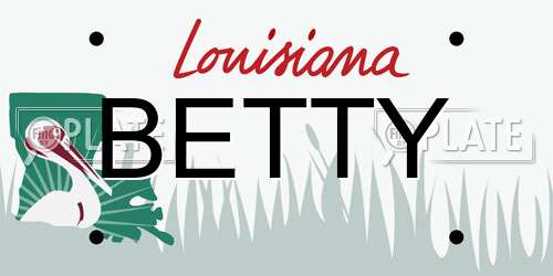 BETTY Louisiana License Plate