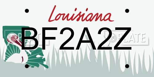 BF2A2Z Louisiana License Plate