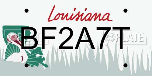 BF2A7T Louisiana License Plate