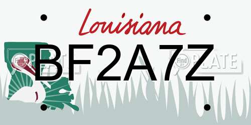 BF2A7Z Louisiana License Plate