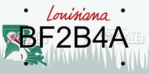 BF2B4A Louisiana License Plate