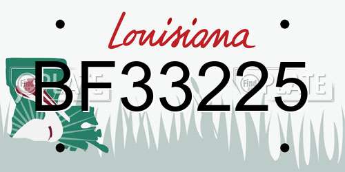 BF33225 Louisiana License Plate