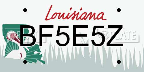 BF5E5Z Louisiana License Plate