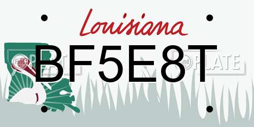 BF5E8T Louisiana License Plate