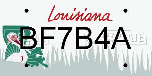 BF7B4A Louisiana License Plate