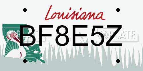 BF8E5Z Louisiana License Plate