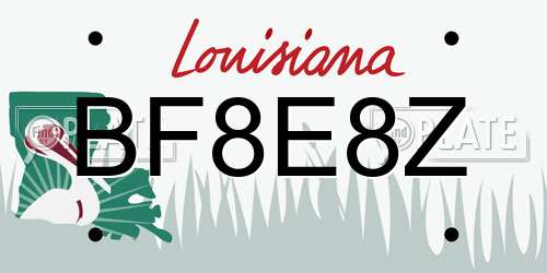 BF8E8Z Louisiana License Plate