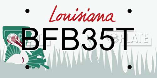 BFB35T Louisiana License Plate