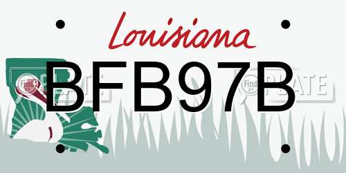 BFB97B Louisiana License Plate