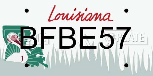 BFBE57 Louisiana License Plate