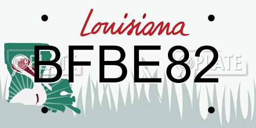 BFBE82 Louisiana License Plate