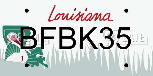 BFBK35 Louisiana License Plate