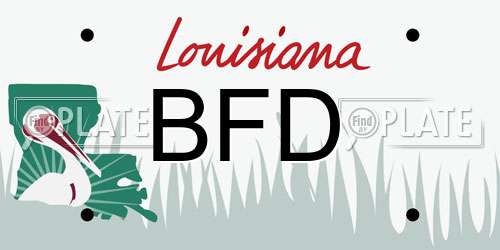 BFD Louisiana License Plate