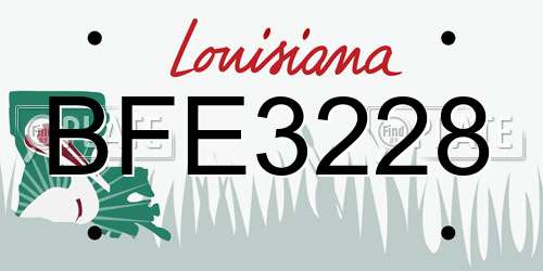 BFE3228 Louisiana License Plate
