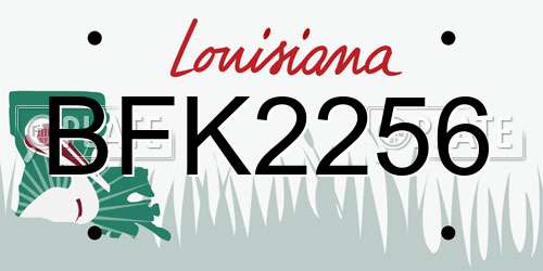BFK2256 Louisiana License Plate