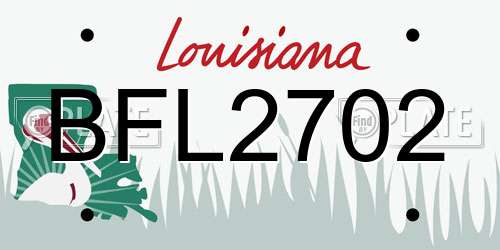 BFL2702 Louisiana License Plate