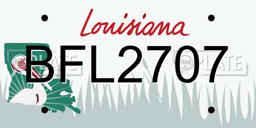 BFL2707 Louisiana License Plate