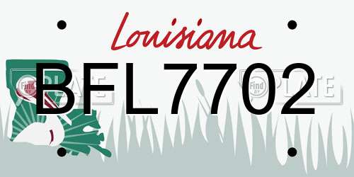 BFL7702 Louisiana License Plate
