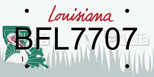 BFL7707 Louisiana License Plate