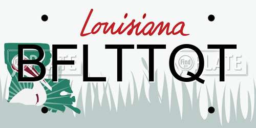 BFLTTQT Louisiana License Plate