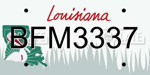 BFM3337 Louisiana License Plate