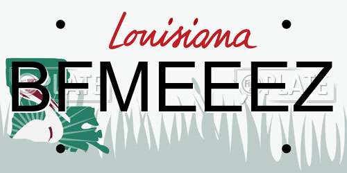 BFMEEEZ Louisiana License Plate
