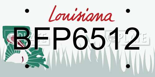 BFP6512 Louisiana License Plate