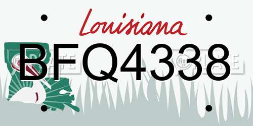 BFQ4338 Louisiana License Plate