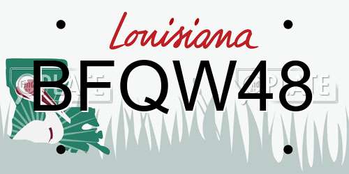 BFQW48 Louisiana License Plate
