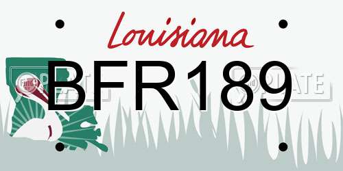BFR189 Louisiana License Plate